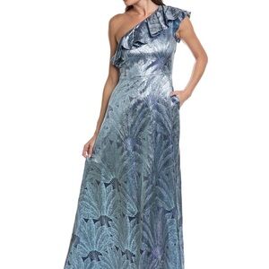 Elegant Blue One-Shoulder Dress